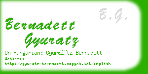 bernadett gyuratz business card